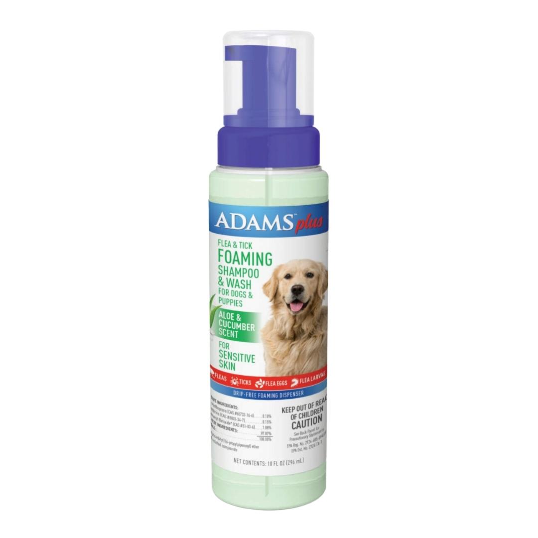 Adams Plus Flea & Tick Foaming Shampoo & Wash for Dogs & Puppies 1ea/10 oz