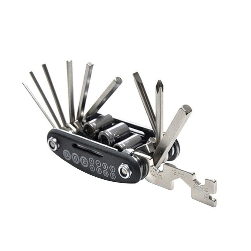 15-In-1 Bike Repair Tool Portable Folding Design Screwdriver Wrench Bicycle Repair Multitool Pocket Tool