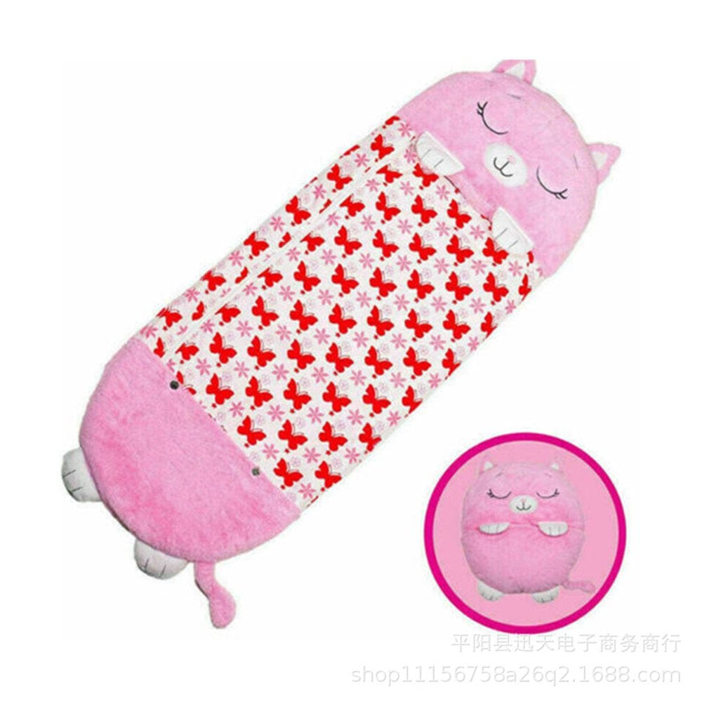 150*50Cm Sleeping Bag Happy Nappers Children'S Cartoon Plush Pillow Convertible Children'S Sleeping Bag