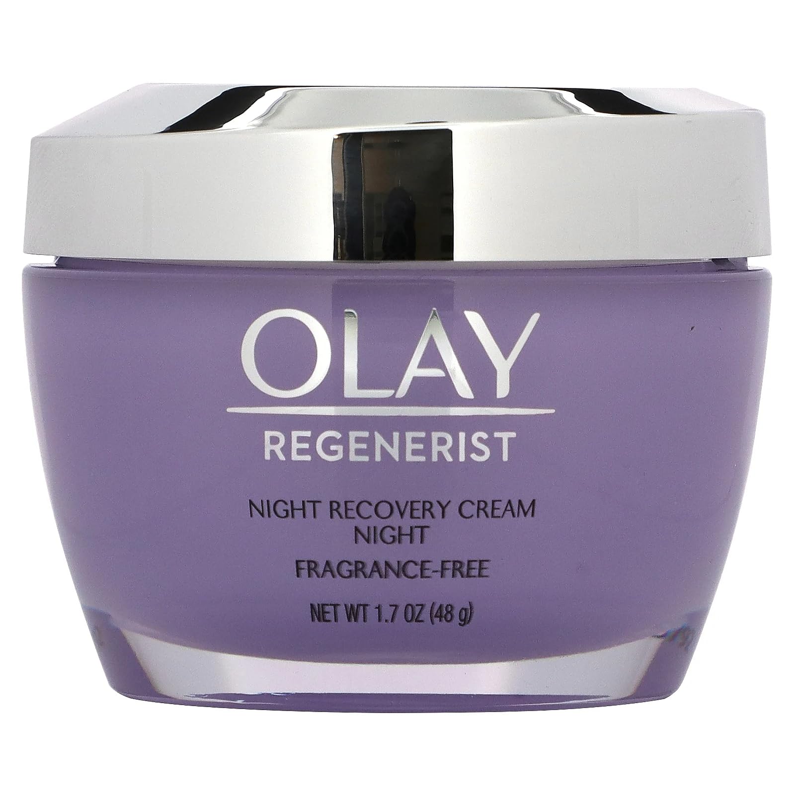 (Pack of 2) 0LAY Regenerist NIGHT RECOVERY Cream - FRAGRANCE FREE - 1.7 Fl Oz (48 g) EACH - Advanced Anti-Aging Moisturize