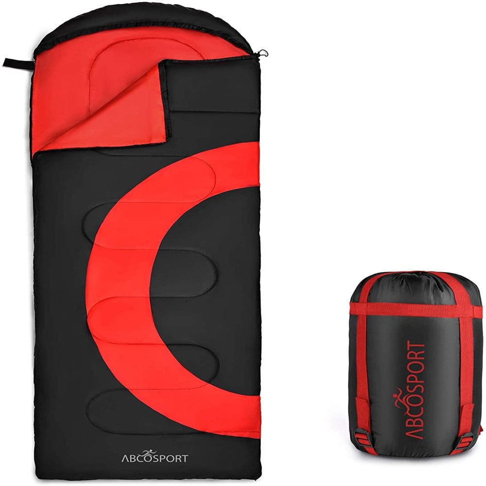 Abco Tech Lightweight Sleeping Bag | 3 Season Portable Sleeping Bag | Envelope Sleeping Bag with Compression Sack